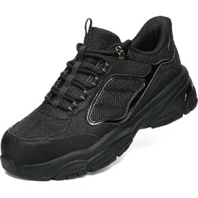 Men's Steel Toe Shoes Comfortable Work Sneakers Shock Absorbing Safety Shoes with Arch Support, Lightweight Non-Slip Puncture Resistant Construction Footwear Breathable Slip On Industrial Shoes in Saudi Arabia