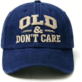 قبعة بيسبول مطرزة من Old & Don't Care، قبعة كلاسيكية مغسولة وممزقة منخفضة المظهر للرجال in Kuwait