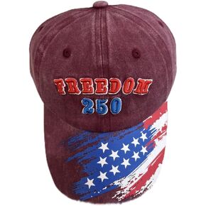Vintage 250 Anniversary USA Hat with Freedom Embroidery, Adjustable Washed Baseball Cap Dad Hat for Men Women in Kuwait