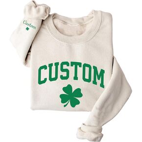 Personalized Name St Patrick's Day Sweatshirt, Custom Shamrock Last Name Sweater, Four Leaf Clover Hoodie, St Patrick's Day Sweatshirt in Kuwait