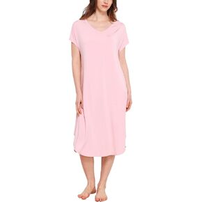 GYS Premium Bamboo Viscose Women's Nightgowns Short Sleeve V Neck Summer Pajama Dress in Saudi Arabia