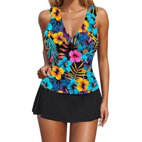 PBNBP Womens Tankinis with Skirts Tummy Control Tankini Swimsuit Two Piece Bathing Suit Ruffle Swimwear 2025 Ladies Swim Suit in Kuwait