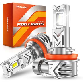 مصابيح الضباب LED SEALIGHT 5202 أو DRL، 6000K زينون أبيض، PS24W 5202 مصابيح الضباب LED، سطوع 400%، حجم هالوجين صغير 1:1، اختراق قوي للضوء، حزمة من 2 in Kuwait