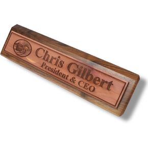 Desk Wedge Name Plate - PERSONALIZED - Noahs Ark - 11 Inches (Genuine Walnut) in Saudi Arabia