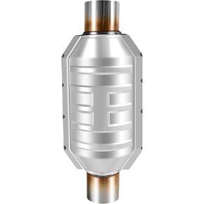 2.5 inch Inlet/Outlet Catalytic Converter with Heat Shield, Universal Direct-Fit Cat Convertor 2.5" Catalyst Converter Automotive Replacement with O2 Port 15" Length (EPA Compliant) in Kuwait