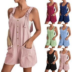 hamovessi Short Rompers for Women Casual Plus Size Overalls Shorts with Pockets Summer Comfy Wide Leg Jumpsuits Resort Wear in Saudi Arabia