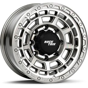 عجلة RockTrix RT110 مقاس 20 بوصة 8x165.1 8x6.5 متوافقة مع دودج رام 2500 (1994-2024)، 20x9 (12 أوفست، 5.5 مساحة خلفية)، أسود، تناسب أيضًا شيفروليه جي إم سي 2500 3500 in Kuwait