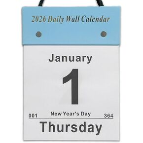 تقويم حائط 2026 - تقويم حائط 2026 صفحة في اليوم، 6.5 بوصة × 8.6 بوصة، تقويم 2026 مع فتحة تعليق، تواريخ واضحة كبيرة، علامات العطلات، تقويم 2026 للمنزل والمكتب - أزرق in Kuwait