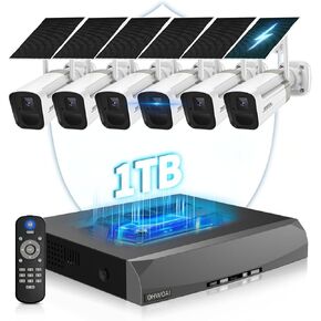 《 Two-Way Audio & Truly Wireles》 Outdoor Solar Powered Rechargeable Battery Camera, Surveillance WiFi Camera with Solar Panel, Security Home IP Camera, PIR Motion Detection, Waterproof, Night Vision in Kuwait