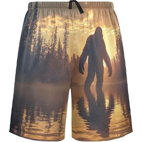 Sasquatch Dusk Men's Sleep Shorts Pajama Pants with Side Pockets Elastic Waistband Drawstring S in Saudi Arabia