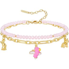 KissYan Charm Beaded Bracelets for Women, Cute Adjustable Enamel Stackable Bracelets, Trendy Dainty Jewelry Gift in Saudi Arabia