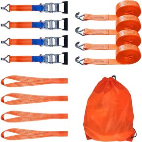 Ratchet Tie Down Straps Set, Heavy Duty Ratchet Straps 4 Pack with 4X Soft Loops, 1.5" x 20ft - 4400 LBS Break Strength Zinc Cargo Straps Fits for Moving Appliances Motorcycle ATV Truck,Orange in Saudi Arabia