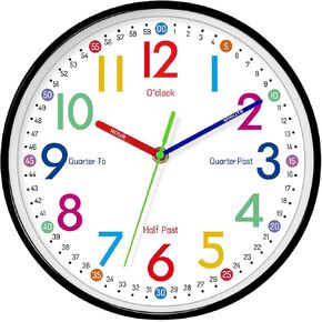 Kids Wall Clock, 7.5 Inch Small Modern Wall Clocks Battery Operated, Silent Non-Ticking Analog Classic for Office, Home, Bathroom, Kitchen, Bedroom, School in Saudi Arabia
