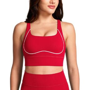 Women Sports Workout Bras Contrast Stitching Bras Criss-Cross Yoga Bra in Kuwait