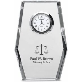 Executive Gift Shoppe Lawyer Personalized Crystal Desk Clock in Saudi Arabia