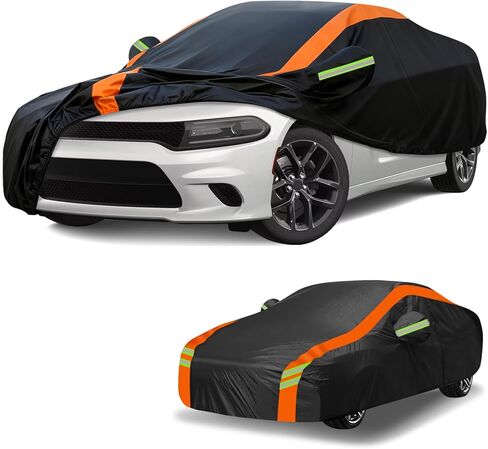 غطاء سيارة متعدد الطبقات مقاوم للماء لجميع الأحوال الجوية لسيارة Subaru WRX/WRX STI 2008-2021، Impreza 2007-2026، حماية من الأشعة فوق البنفسجية للمطر الثلجي مع باب بسحاب وحقيبة تخزين in Kuwait