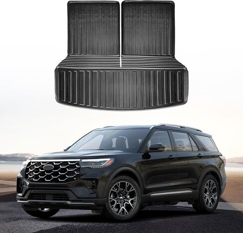 Premium Cargo Liner for Ford Explorer 2020-2026 - 100% Protection - Custom Fit Car Trunk Mat - Easy-to-Wash & All-Season Black Cargo Mat - 3D Shaped Laser Measured Trunk Liners for Ford Explorer in Saudi Arabia