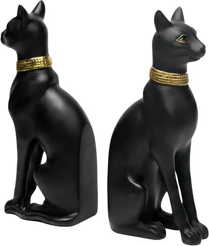 كومفي اور مجموعة مساند كتب متينة متينة من البوليريسين بتصميم قطط مصرية يسار/يمين، زوج واحد، اسود in Kuwait