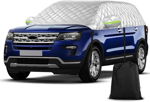 6 طبقات غطاء نصف عالمي XL لسيارات الدفع الرباعي (157 بوصة × 59 بوصة) - حماية كاملة الحجم للشاحنة وسيارات الدفع الرباعي من البرد والثلج للسيارات المدمجة | خطافات خالية من الخدش + شرائط عاكسة in Kuwait