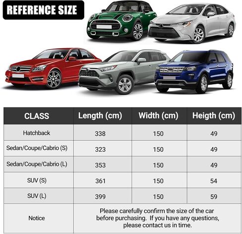 6 طبقات غطاء نصف عالمي XL لسيارات الدفع الرباعي (157 بوصة × 59 بوصة) - حماية كاملة الحجم للشاحنة وسيارات الدفع الرباعي من البرد والثلج للسيارات المدمجة | خطافات خالية من الخدش + شرائط عاكسة in Kuwait