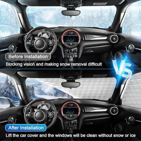 6 طبقات غطاء نصف عالمي XL لسيارات الدفع الرباعي (157 بوصة × 59 بوصة) - حماية كاملة الحجم للشاحنة وسيارات الدفع الرباعي من البرد والثلج للسيارات المدمجة | خطافات خالية من الخدش + شرائط عاكسة in Kuwait