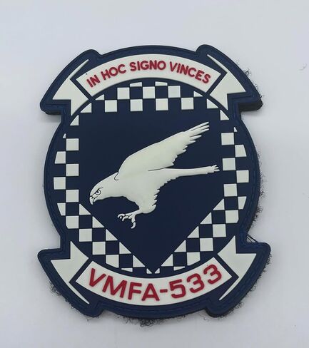 VMFA-533 Hawks Blue PVC Glow Patch - خطاف وحلقة خلفية، 4 بوصة، رقعة معنويات لهجوم مقاتل مشاة البحرية in Saudi Arabia