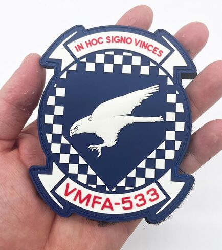 VMFA-533 Hawks Blue PVC Glow Patch - خطاف وحلقة خلفية، 4 بوصة، رقعة معنويات لهجوم مقاتل مشاة البحرية in Saudi Arabia