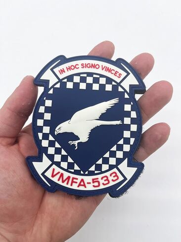 VMFA-533 Hawks Blue PVC Glow Patch - خطاف وحلقة خلفية، 4 بوصة، رقعة معنويات لهجوم مقاتل مشاة البحرية in Saudi Arabia