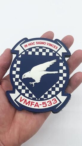 VMFA-533 Hawks Blue PVC Glow Patch - خطاف وحلقة خلفية، 4 بوصة، رقعة معنويات لهجوم مقاتل مشاة البحرية in Saudi Arabia
