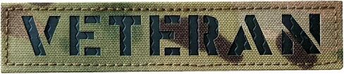 Infrared IR Veteran Patch 5X1 Inch OD Green with Hook and Loop Laser Cut for Hats Bags Backpacks Vests Jackets (IR-OD Green, 5X1 Inch) in Saudi Arabia