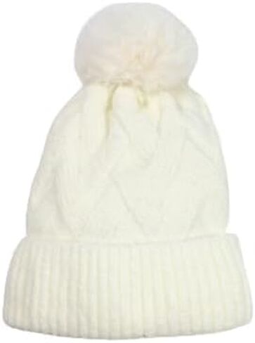 Cute Pompom Knitted Warm Beanie with Microfleece Lining in Saudi Arabia
