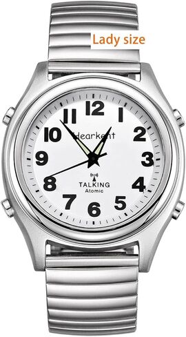 ساعة ناطقة للنساء - ساعات لكبار السن أو ضعاف البصر على الطراز الأمريكي - ساعة ضبط الوقت الصوتية الإنجليزية - هدايا مثالية للأم أو الأخوات. in Kuwait