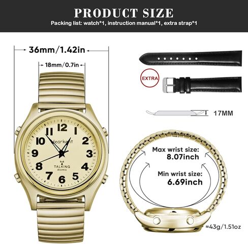 Talking Watch for Women-Elderly or Visually Impaired Watches American-Style English Voice Timekeeping Watch-Ideal Gifts for Mother or Sisters. in Saudi Arabia