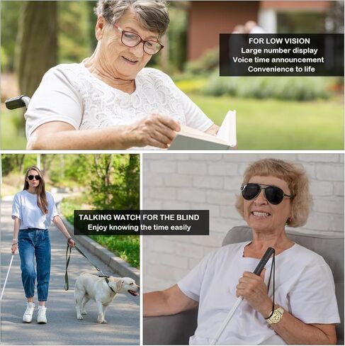 Talking Watch for Women-Elderly or Visually Impaired Watches American-Style English Voice Timekeeping Watch-Ideal Gifts for Mother or Sisters. in Saudi Arabia