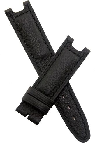 سوار ساعة من الجلد الطبيعي بقياس 19 ملم مع خياطة سوداء لتناسب موديلات TAG Heuer S/el (SEL Sport Elegance) in Kuwait