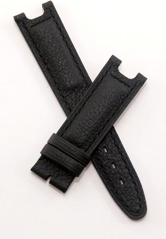 سوار ساعة من الجلد الطبيعي بقياس 19 ملم مع خياطة سوداء لتناسب موديلات TAG Heuer S/el (SEL Sport Elegance) in Kuwait