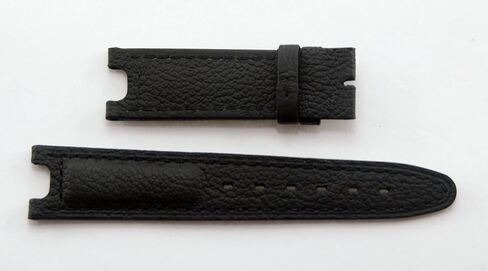سوار ساعة من الجلد الطبيعي بقياس 19 ملم مع خياطة سوداء لتناسب موديلات TAG Heuer S/el (SEL Sport Elegance) in Kuwait