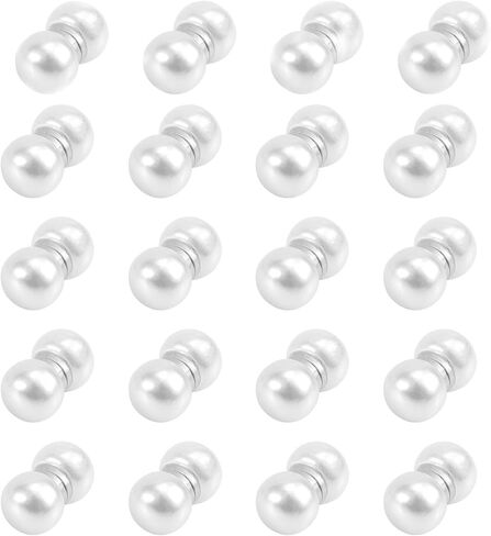 20 Pairs Magnetic Veil Weights - Double-Sided Pearl Bridal Accessories, Elegant Wedding Essentials for Bride (White) in Saudi Arabia