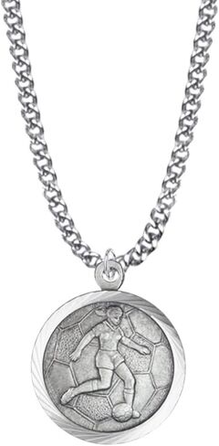 True Faith Jewelry Sterling Silver Saint Christopher Necklace Soccer Sports Medal Pendant, 3/4 Inch in Saudi Arabia