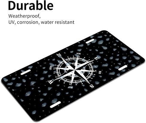 Compass Rose Novelty License Plate.Decorative Front License Plate Cover.Wall Decoration.Vehicle Decoration.Female License plate6x12inch 4(Holes) in Saudi Arabia