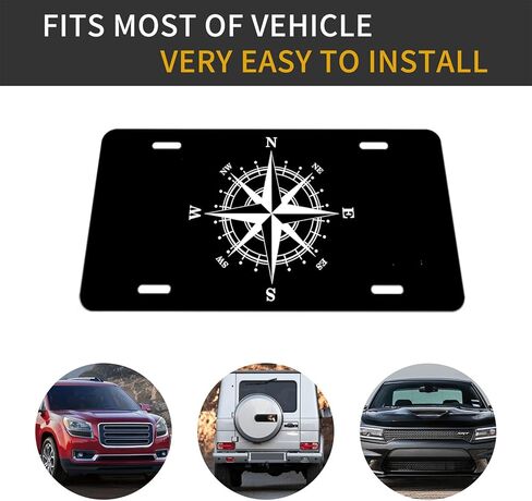 Compass Rose Novelty License Plate.Decorative Front License Plate Cover.Wall Decoration.Vehicle Decoration.Female License plate6x12inch 4(Holes) in Saudi Arabia