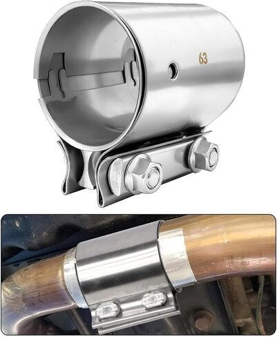 3 inch Exhaust Pipe Clamp Butt Joint Band Clamp Sleeve Coupler - 304 Stainless Steel in Saudi Arabia