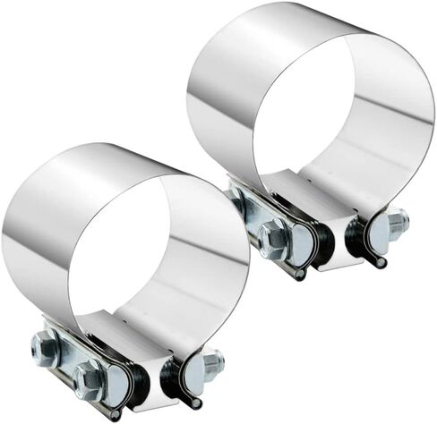 4.0 Inch Exhaust Clamp 4" Butt Joint Band Clamp Sleeve Coupler Stainless Steel 3 Inch for Exhaust Pipes, Mufflers and Catalytic Converters (2 PCS) in Saudi Arabia