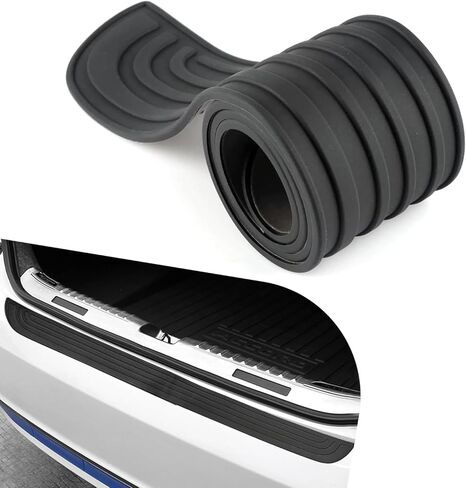 Car Rear Bumper Protector, 35.4x3.15 Inches Rubber Rear Bumper Guard, Anti-Scratch Anti-Collision Rear Bumper Protection Strip, Trunk Edge Trunk Edge Protector Accessories for Most Vehicle in Saudi Arabia