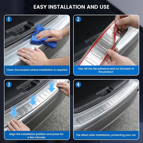 واقي ممتص الصدمات الخلفي من الفولاذ المقاوم للصدأ يناسب 2017-2026 كرايسلر باسيفيكا، ملحقات غطاء حماية عتبة الباب الخارجي، فضي قطعة واحدة، 2018 2019 2020 2021 2022 2023 2024 2025 in Kuwait