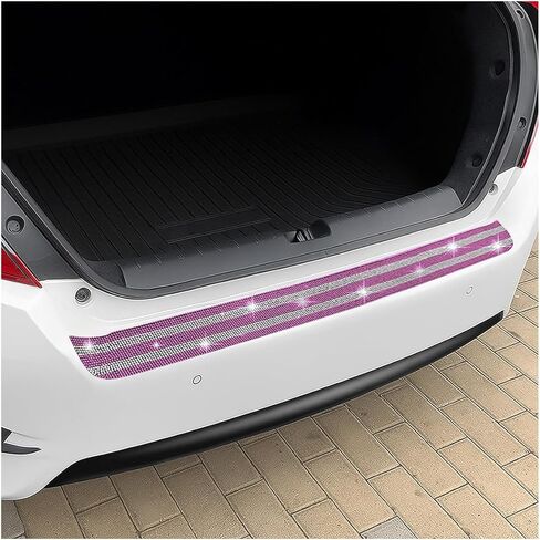 YoRise Bling Car Door Edge Guards, Anti-Scratch Rear Bumper Protector Sticker, Non-Slip Car Door Sill Protector Strip, Bling Rhinestone Adhesive Strip for Most Cars, SUVs (Pink) in Saudi Arabia