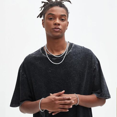 SDA مثلج خارج الماس تنس سلسلة قلادة الفولاذ المقاوم للصدأ المياه والدليل لا تتلاشى القلائد للنساء والرجال 3.0 مم / 4.0 مم / 5.0 مم جولة 5A زركونيا مكعب in Kuwait