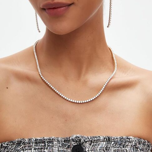 SDA مثلج خارج الماس تنس سلسلة قلادة الفولاذ المقاوم للصدأ المياه والدليل لا تتلاشى القلائد للنساء والرجال 3.0 مم / 4.0 مم / 5.0 مم جولة 5A زركونيا مكعب in Kuwait