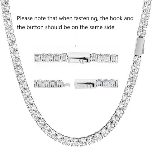 SDA مثلج خارج الماس تنس سلسلة قلادة الفولاذ المقاوم للصدأ المياه والدليل لا تتلاشى القلائد للنساء والرجال 3.0 مم / 4.0 مم / 5.0 مم جولة 5A زركونيا مكعب in Kuwait