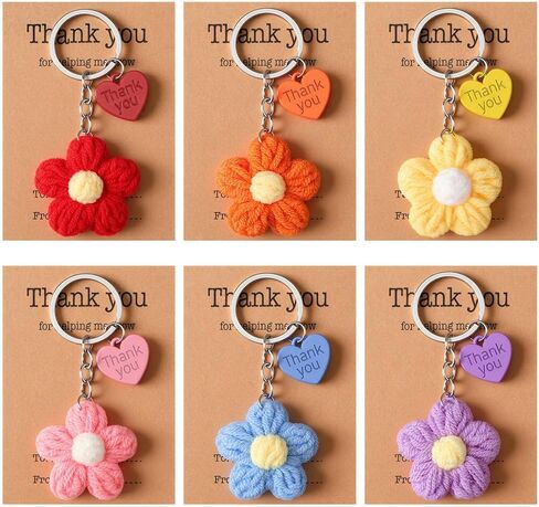 Graduation Teacher Appreciation Gift Bulk Crochet Flower Keychain with Thank You Card Thank You for Helping Me Grow in Saudi Arabia